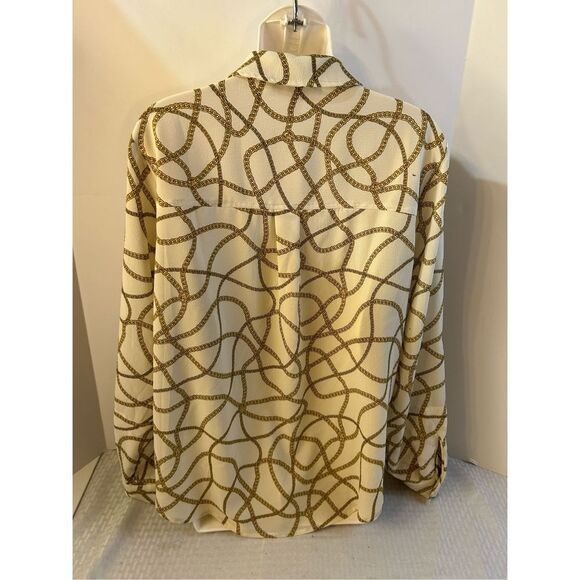 MK Michael Michael Kors Shirt Large Gold Zipper Rope Pattern (minor pen marks) - Picture 3 of 10